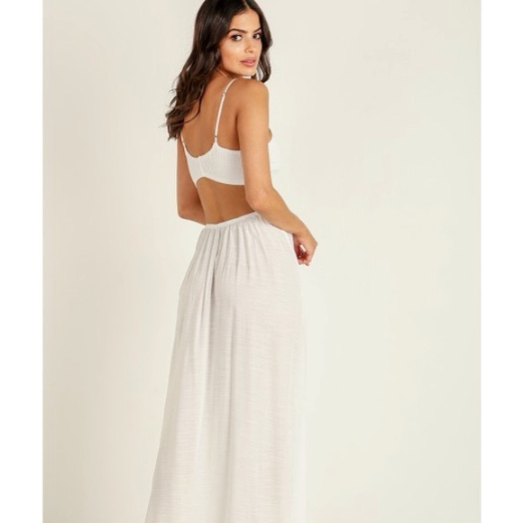 NEW INDAH x REVOLVE INNOCENCE MAXI CUTAWAY CUTOUT DRESS WHITE IVORY SMALL RARE S - Picture 8 of 15